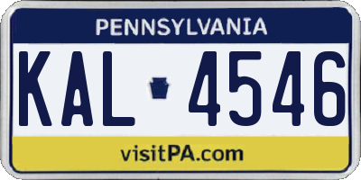 PA license plate KAL4546
