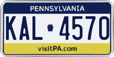 PA license plate KAL4570