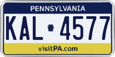 PA license plate KAL4577