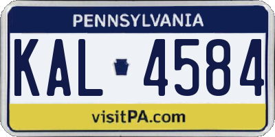 PA license plate KAL4584