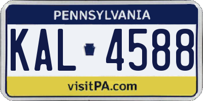 PA license plate KAL4588