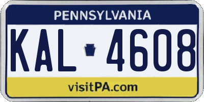 PA license plate KAL4608