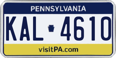 PA license plate KAL4610