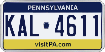 PA license plate KAL4611