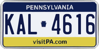 PA license plate KAL4616