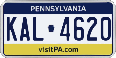 PA license plate KAL4620