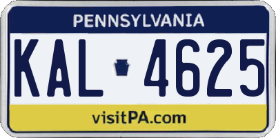 PA license plate KAL4625