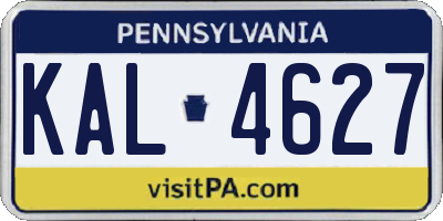 PA license plate KAL4627