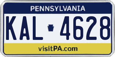 PA license plate KAL4628