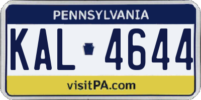 PA license plate KAL4644