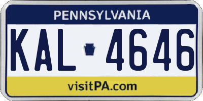 PA license plate KAL4646
