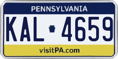 PA license plate KAL4659