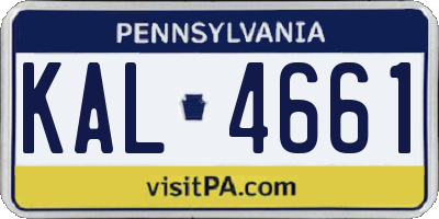 PA license plate KAL4661