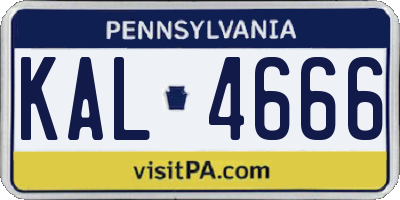 PA license plate KAL4666