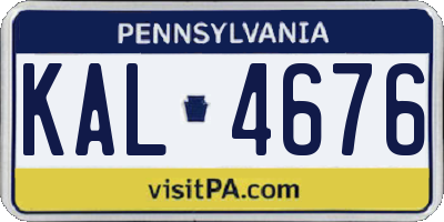 PA license plate KAL4676