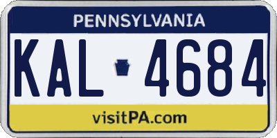 PA license plate KAL4684