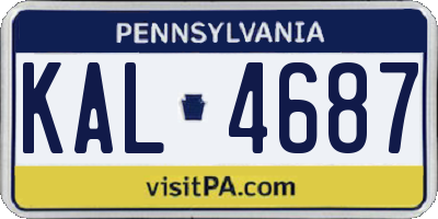 PA license plate KAL4687