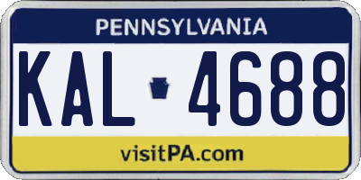 PA license plate KAL4688