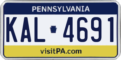 PA license plate KAL4691