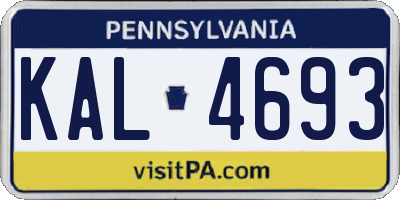 PA license plate KAL4693