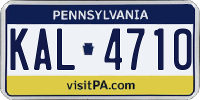 PA license plate KAL4710