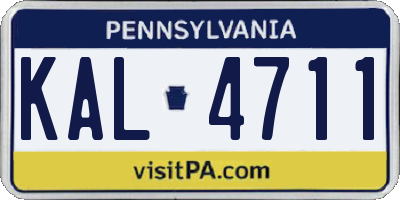 PA license plate KAL4711