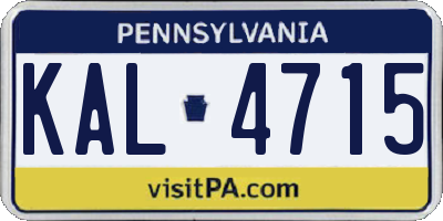 PA license plate KAL4715
