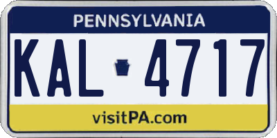 PA license plate KAL4717
