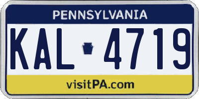 PA license plate KAL4719