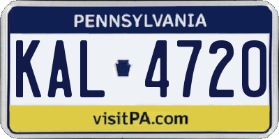 PA license plate KAL4720