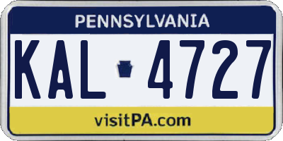 PA license plate KAL4727