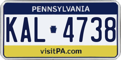 PA license plate KAL4738