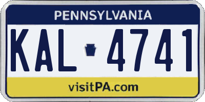 PA license plate KAL4741