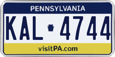 PA license plate KAL4744