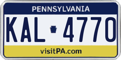 PA license plate KAL4770