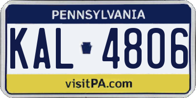 PA license plate KAL4806
