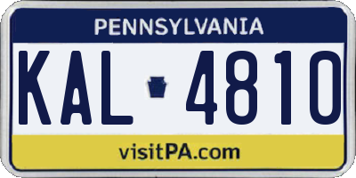 PA license plate KAL4810
