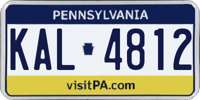 PA license plate KAL4812