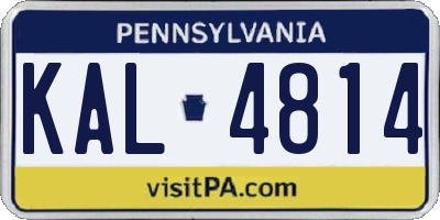 PA license plate KAL4814