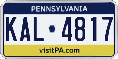 PA license plate KAL4817