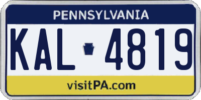 PA license plate KAL4819