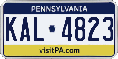 PA license plate KAL4823