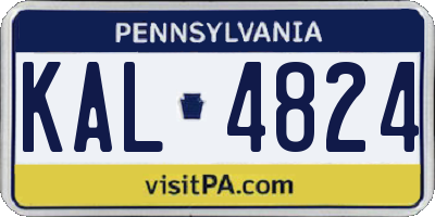 PA license plate KAL4824