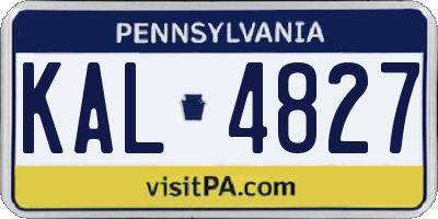 PA license plate KAL4827
