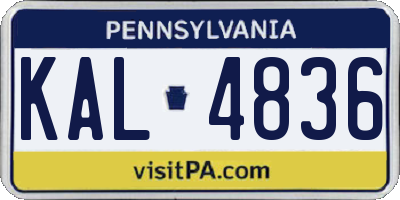 PA license plate KAL4836