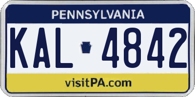 PA license plate KAL4842