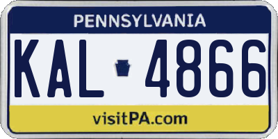 PA license plate KAL4866