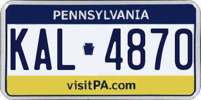 PA license plate KAL4870