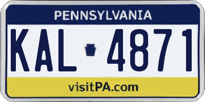 PA license plate KAL4871