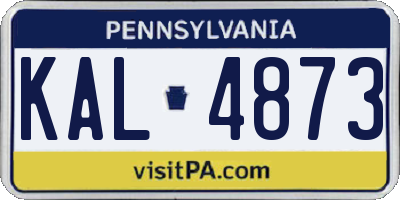 PA license plate KAL4873